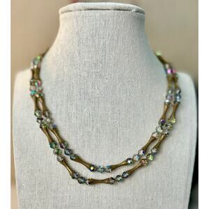 Vintage 1930/40s Aurora Borealis Double Strand Necklace